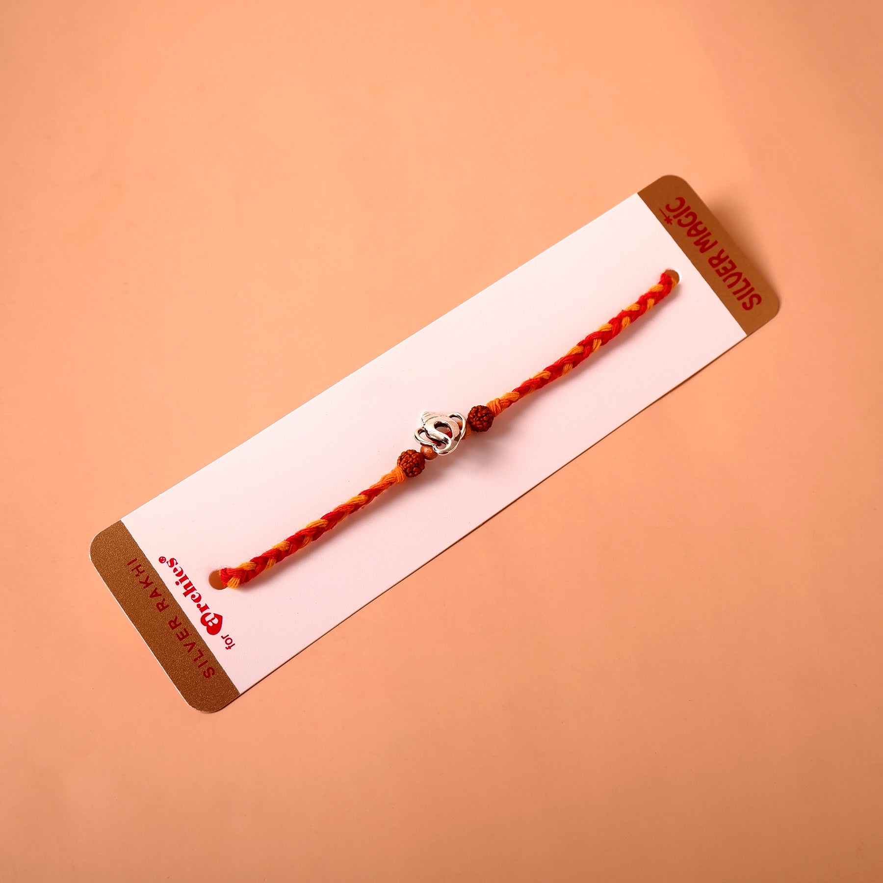 Rudraksh Ganesha Premium Silver Rakhi