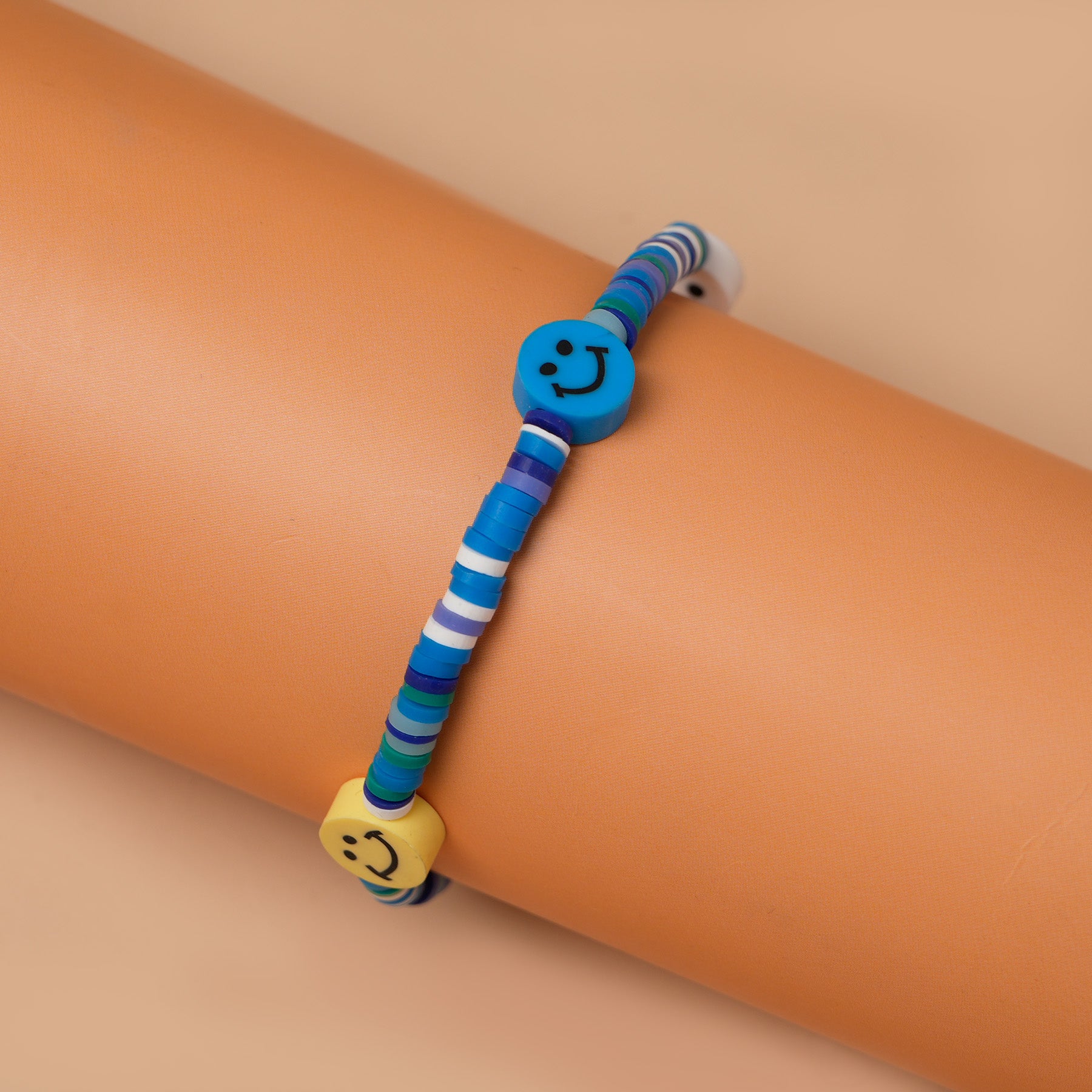 Blue Loop Smiley Bead Friendship Bracelet