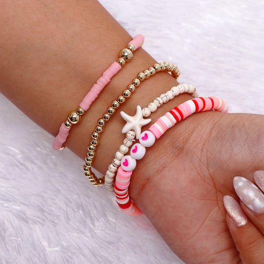 Golden Blush Multi Layer Bracelet Set