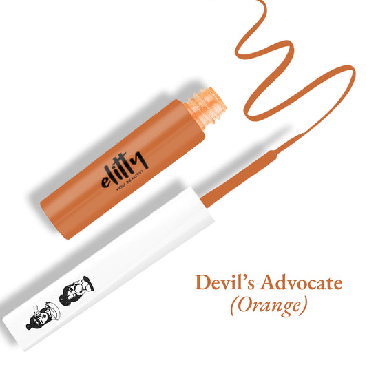 Elitty Orange Matte Pop Coloured Eyeliner - Devil's Advocate (4ml)