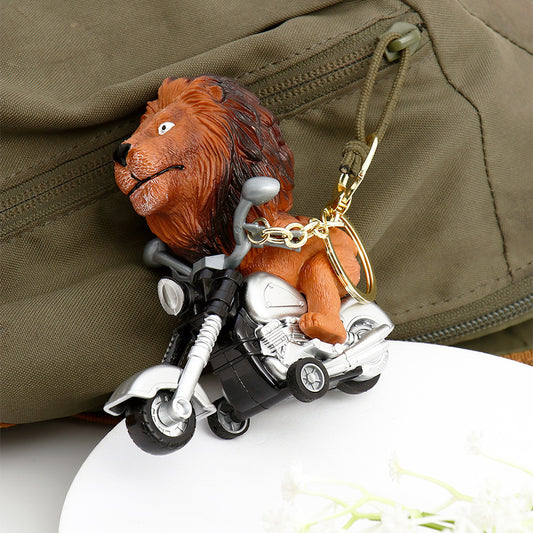 Lion Bike Ride Keychain