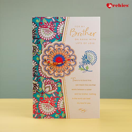 Rakhi Greeting Card with Black Notebook Gifting Set