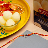 Trishul Silver Rakhi with Rasgulla