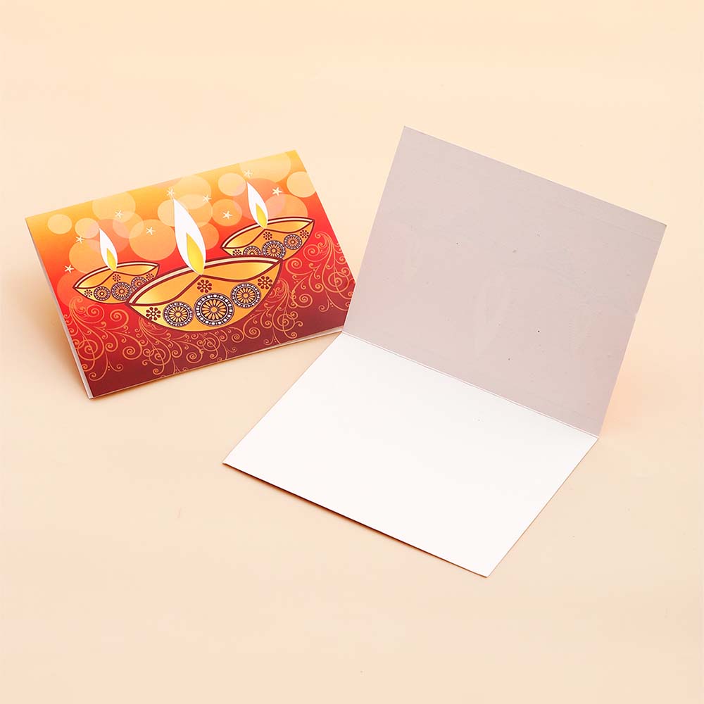 Happy Deepawali Seasons Greeting Card Pack Of 50