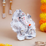 Magestic Ganesha Idol with Silver Emblishment