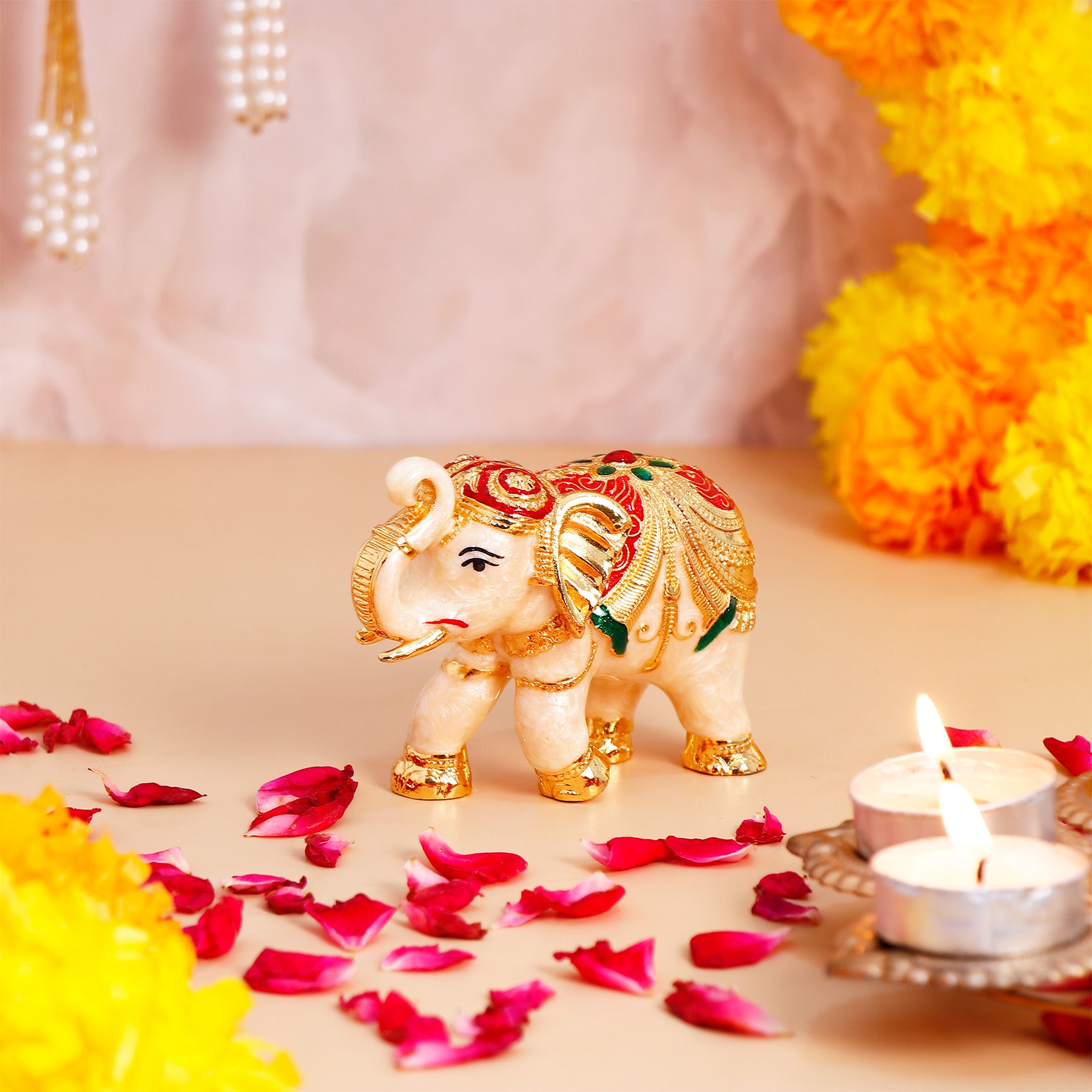Majestic Vastu Golden Divine Elephant - Medium