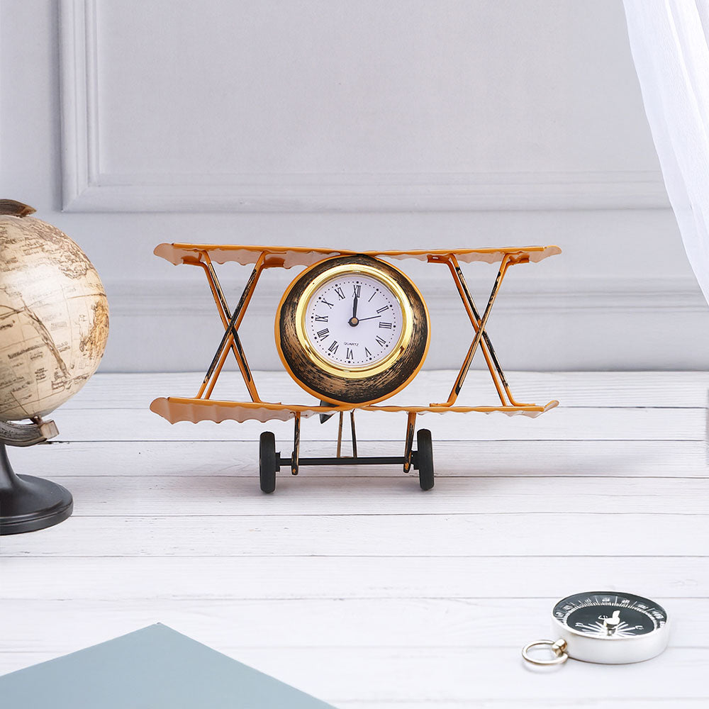 Aircraft Table Clock - Yellow