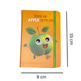 Apple Theme Googli Eyes Elastic Closure Notebook