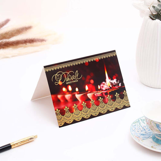 Joyous Diwali Seasons Greeting Card Pack Of 50