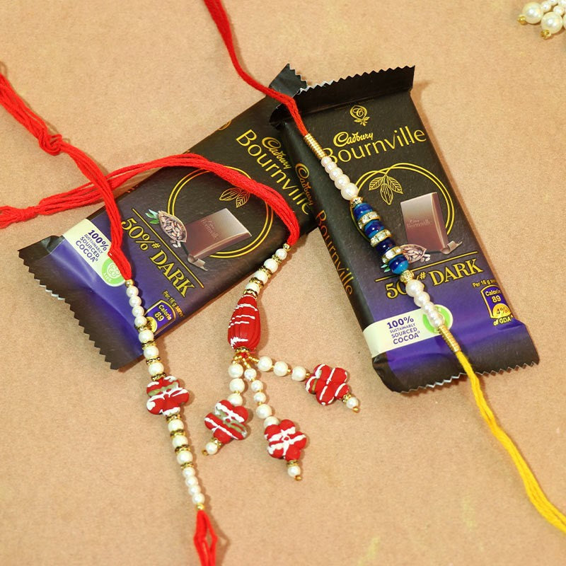 Bhaiya Bhaibhi Rakhi Set with 2 Bournvilee Chocolate (30 gm)