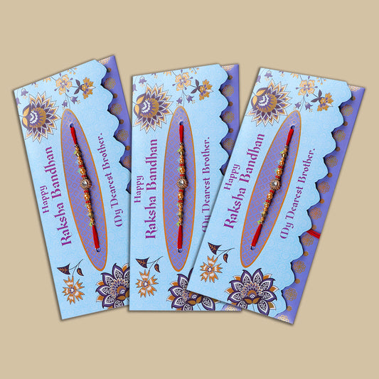 Rakhi mailer with Roli chawal and Envelope Pack of 3