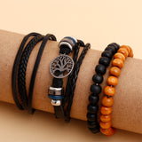 Old Tree Beaded Multilayer Leather Bracelet