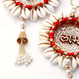 Handmade Red Shell Conch Subh Labh Hanging