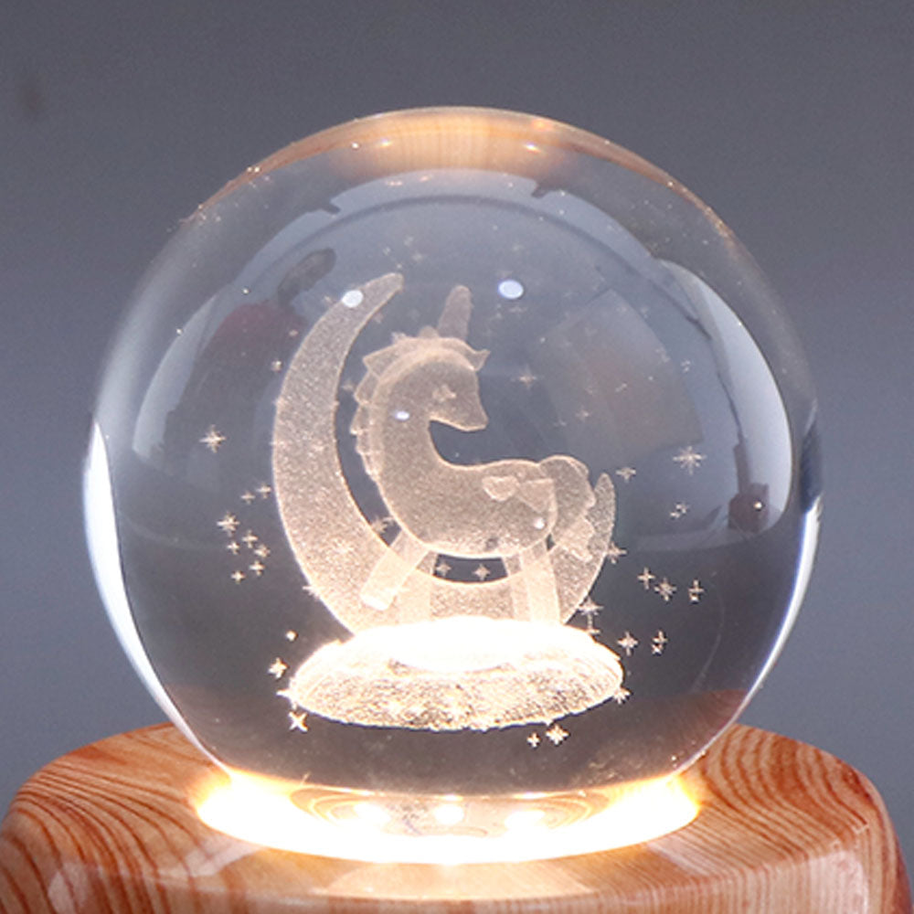 Unicorn Crystal Ball Lamp