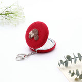 Red Knitted Compact Mirror