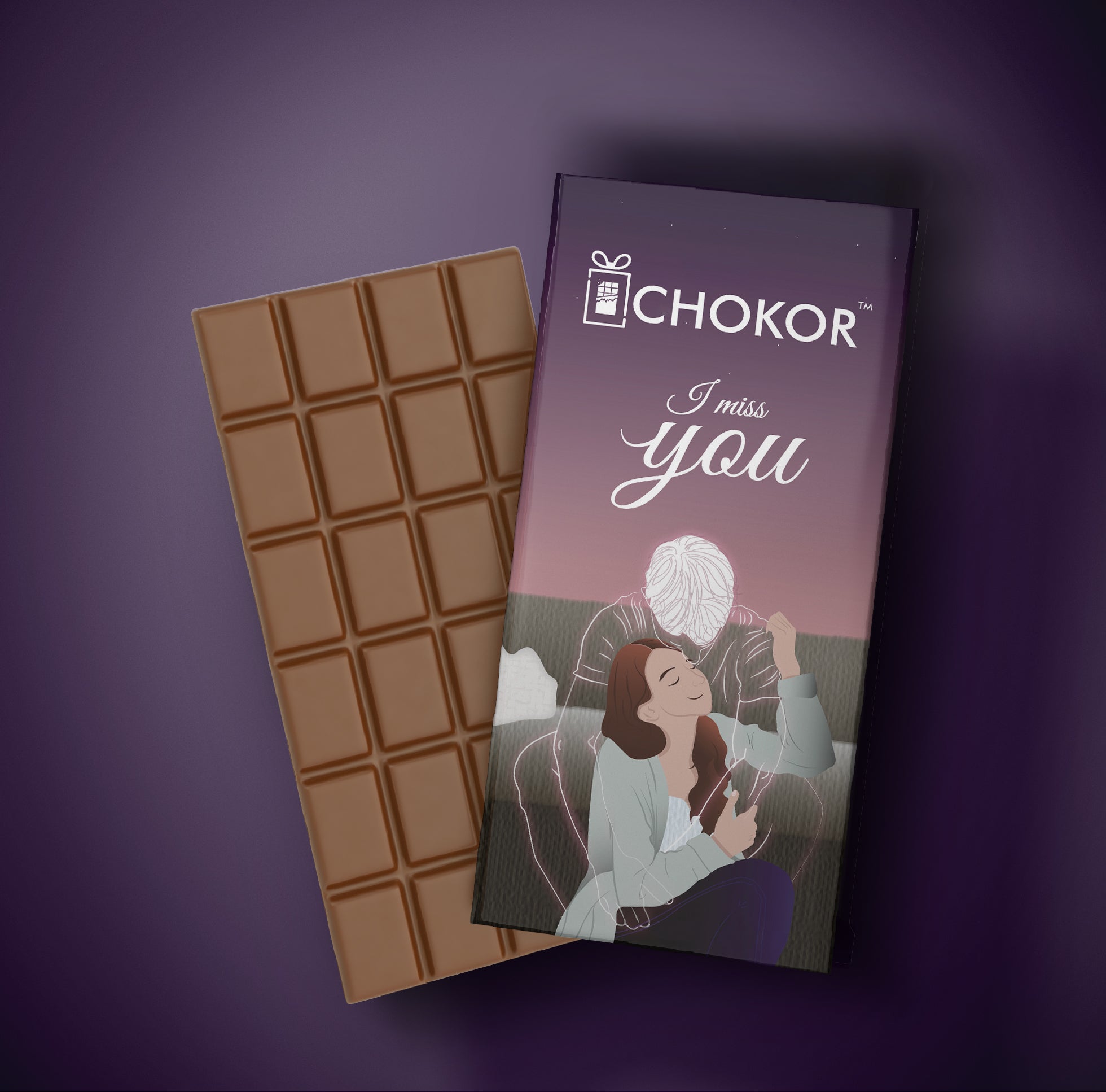 CHOKOR I Miss You Boy -  Coffee Flavoured Almond Chocolate Bar