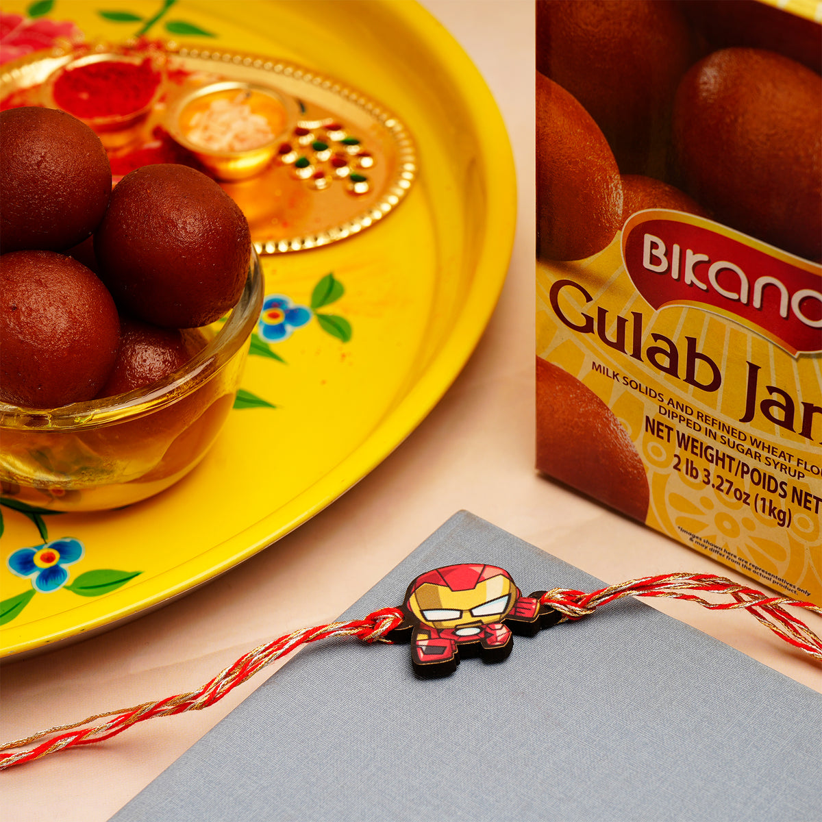 Iron Man Rakhi with Gulab Jamun
