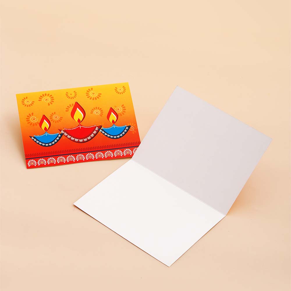 Light Up Diwali Seasons Greeting Card Pack Of 50