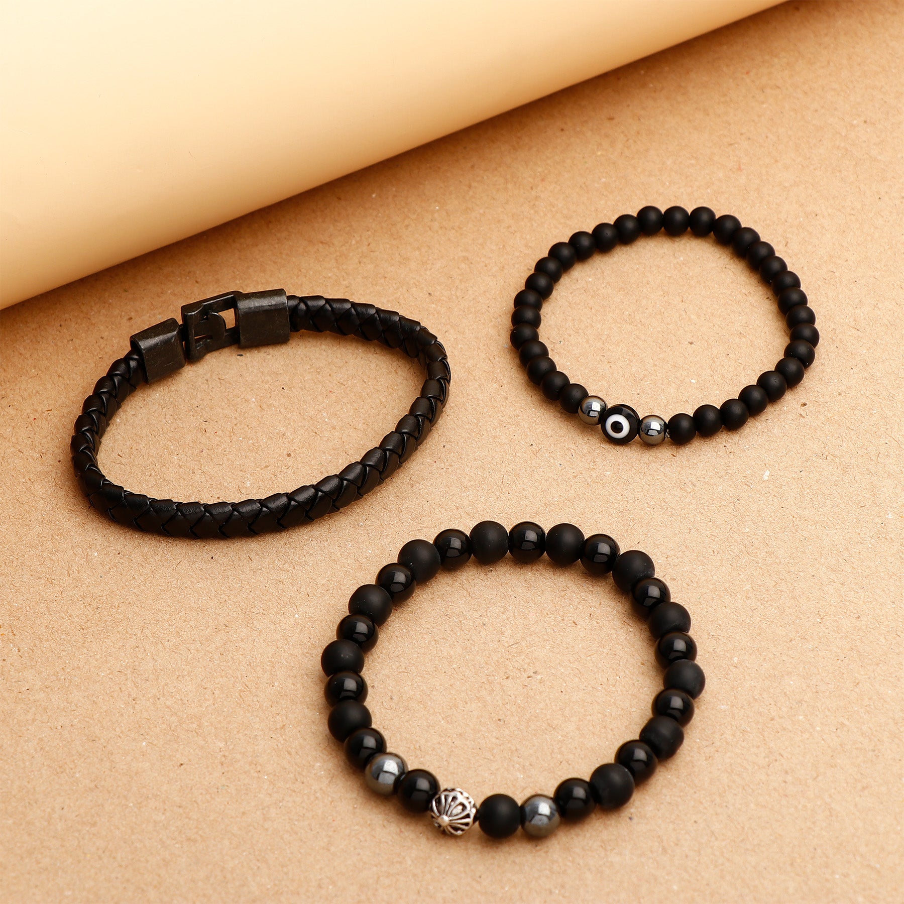 Evil Eye Black Beaded Multilayer Bracelet