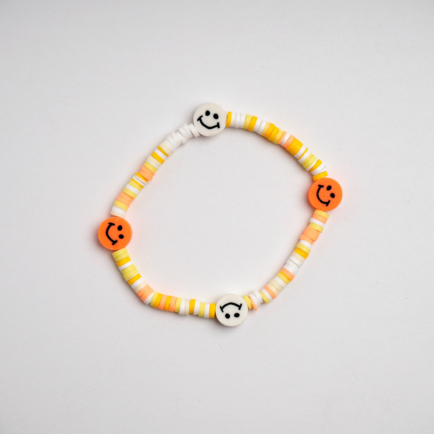 Yellow Loop Smiley Bead Friendship Bracelet