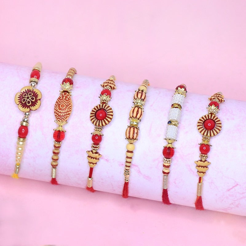 Elegant 6 Rakhi Designer Set
