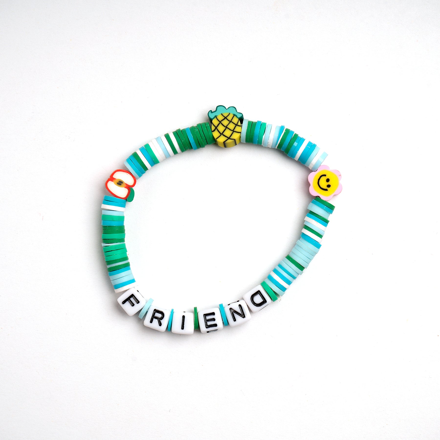 Sea Blue Loop Fruit Bead Friendship Bracelet