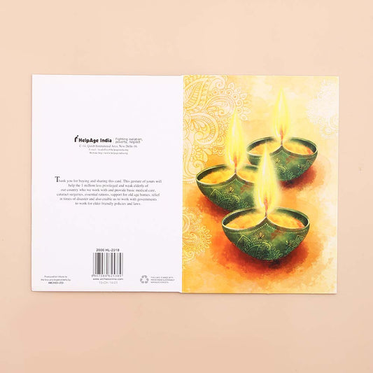 Pack Of 50 Cheerful Diwali Seasons Greeting Card