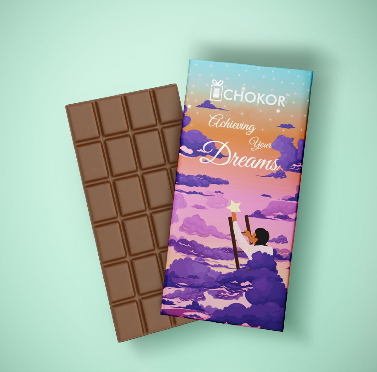 CHOKOR Achieving your Dreams - Blueberry Flavoured Chocolate Bar