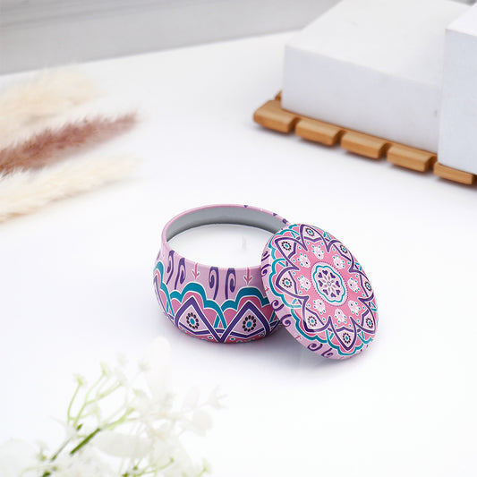 Scented Purple Multicoloured Candle Pot