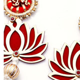 Traditional Red Shubh Labh Lotus Hanging