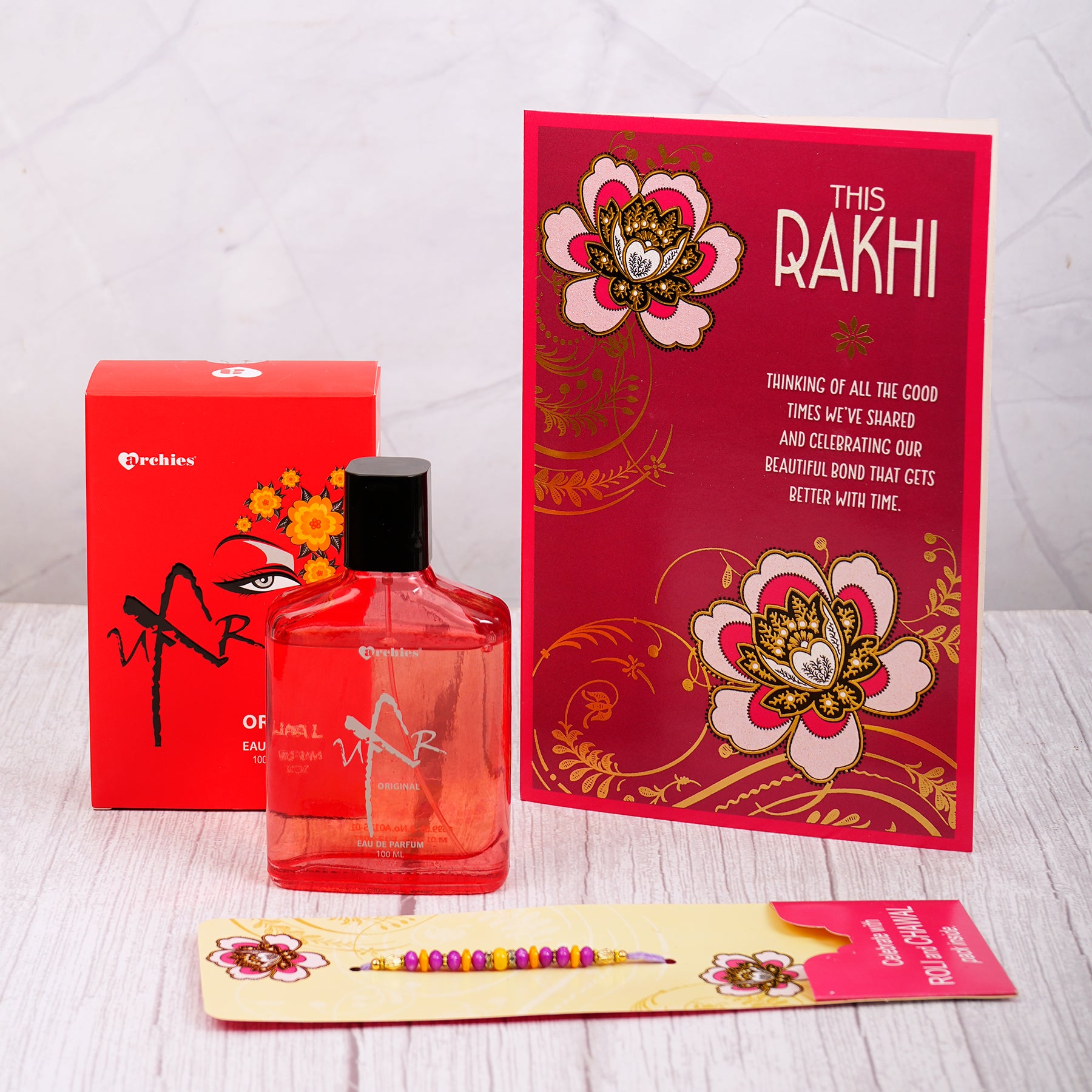 Uxr Perfume with Beautiful Raksha Bandhan Card Greeting Card