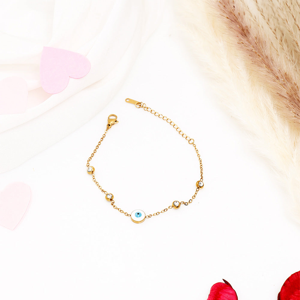 Elegant Evil Eye Golden Bracelet
