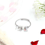 White Elephant Charms Silver Bracelet