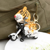 Tiger Bike Ride Keychain