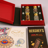 Ajmal Gold Series Perfume with Rakhi Greeting Card and Hersheys Coffee Chocolate