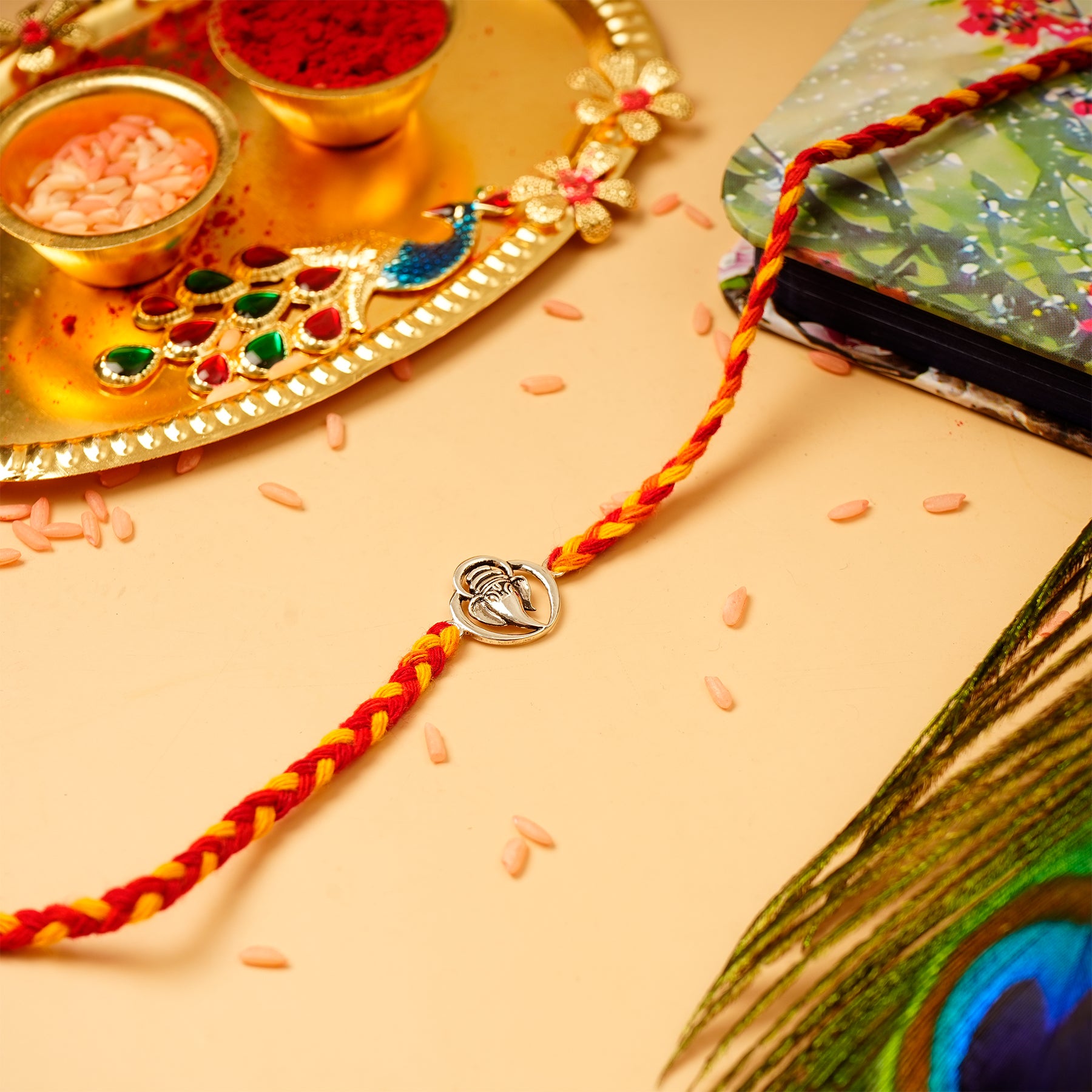 Sacred Ganesha Premium Silver Rakhi