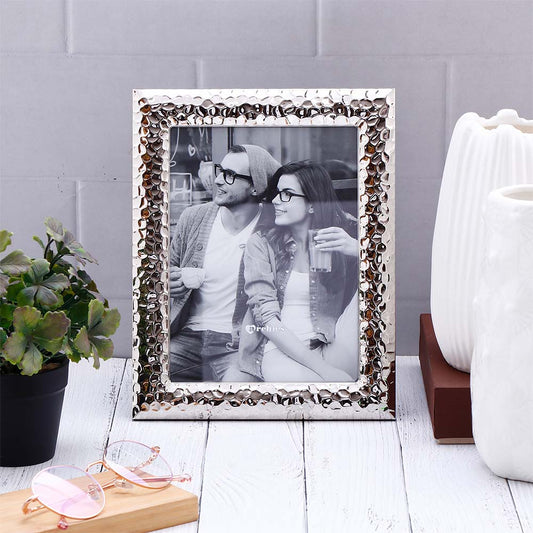 Textured Silver Plated Photo Frame