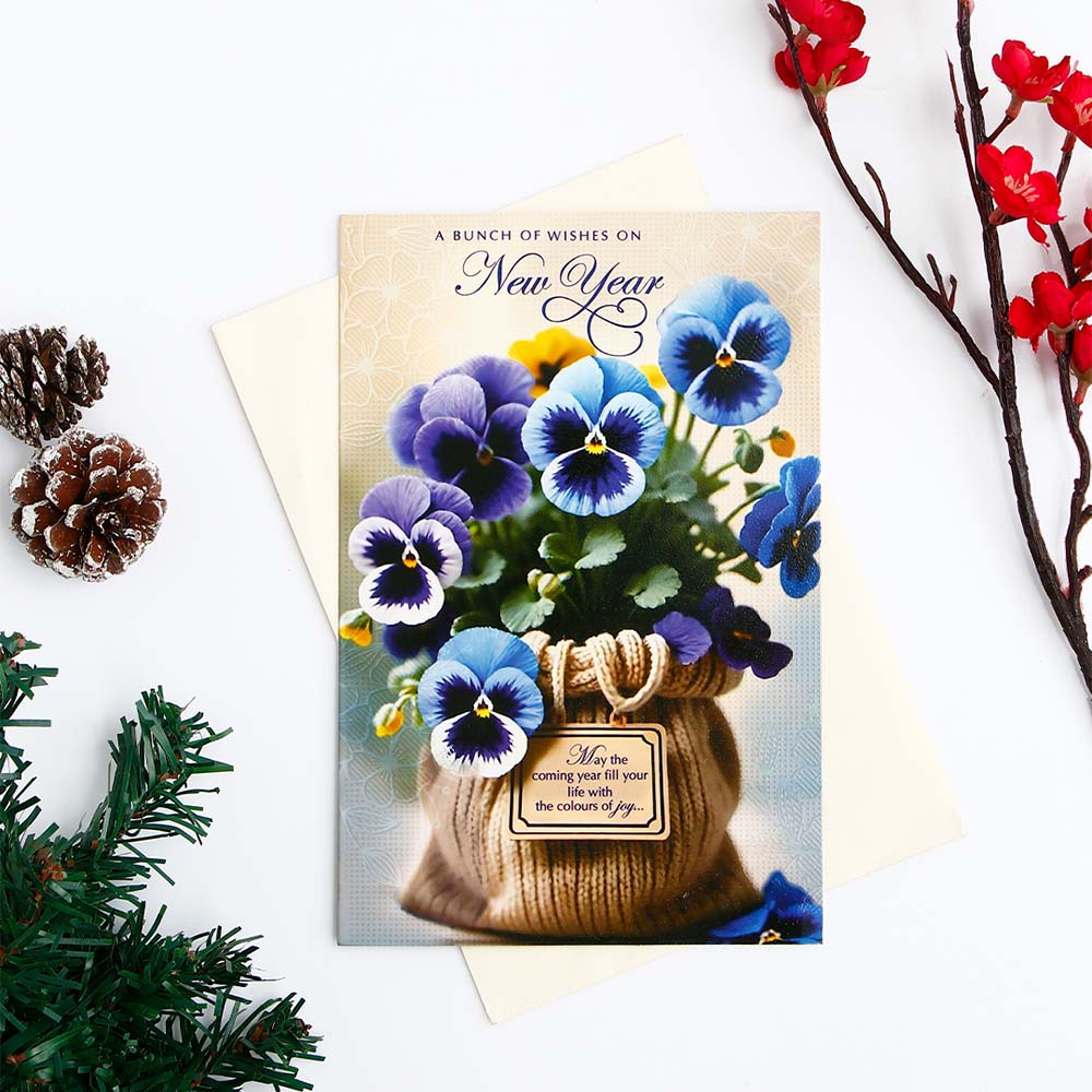 Bunch Of New Year Wishes Greeting Card with Envelope