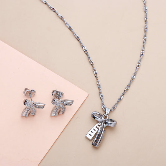 Promise Knot Pendant with Earring Set