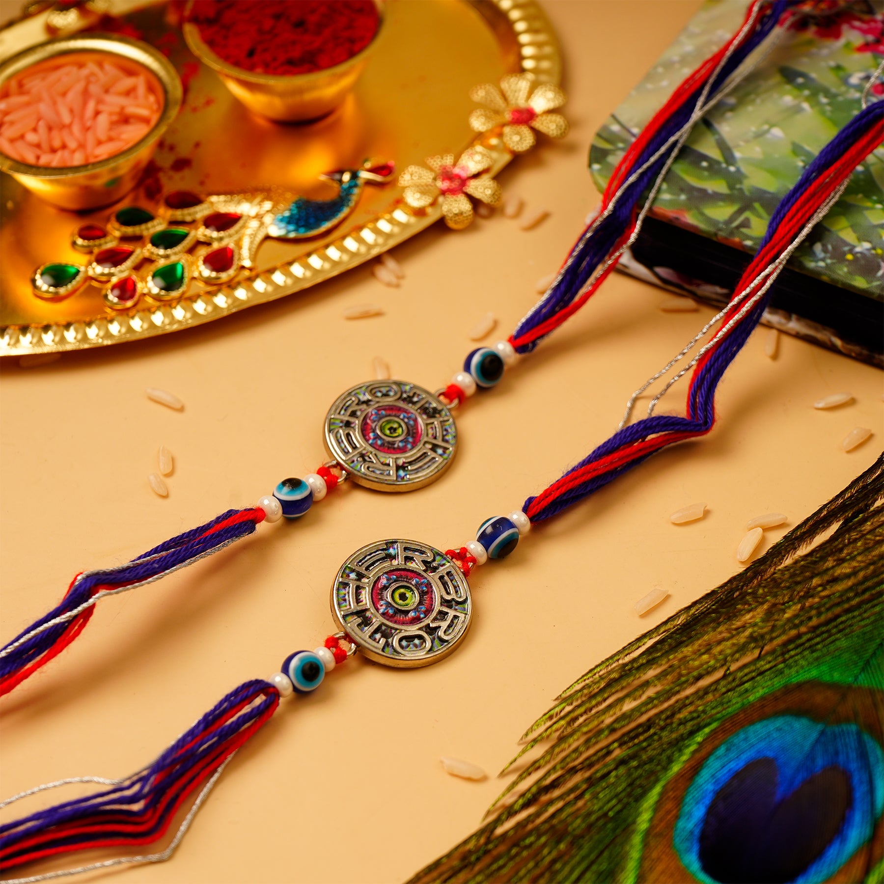 Beautiful Rakhi with Ferrero Rocher Gift Box