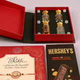 Ajmal Gold Series Perfume with Rakhi Greeting Card and Hersheys Coffee Bar