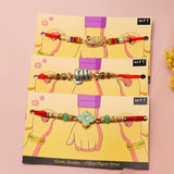 Combo of 3 Designer Rakhi with Roli & Chawal