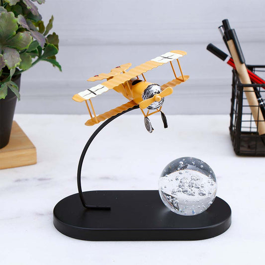 Crystal Ball Paper Weight Table Top Decor - Yellow