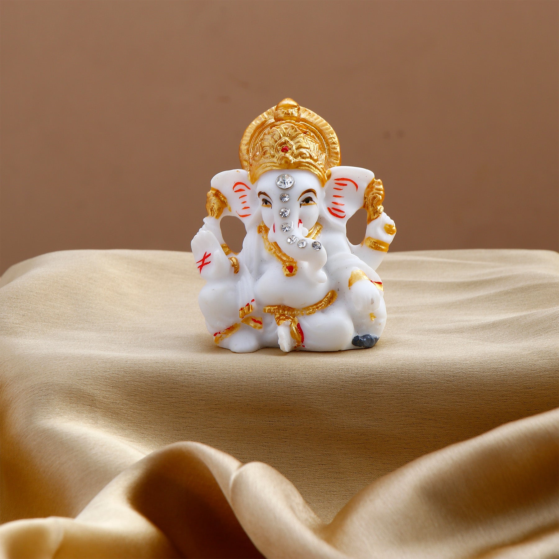 Om Ganesha Idol with Pearl Diya Pack of 4