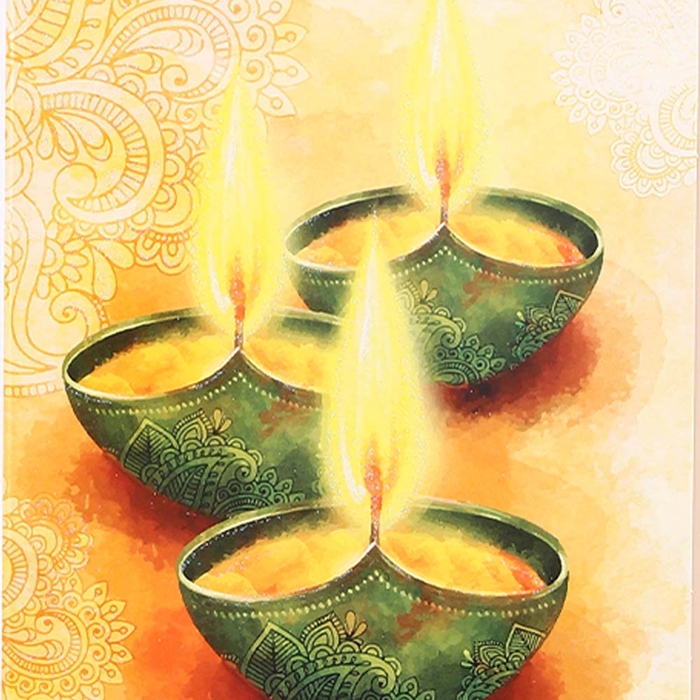 Cheerful Diwali Seasons Greeting Card Pack Of 10