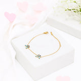 Evil Eye Butterfly Golden Bracelet