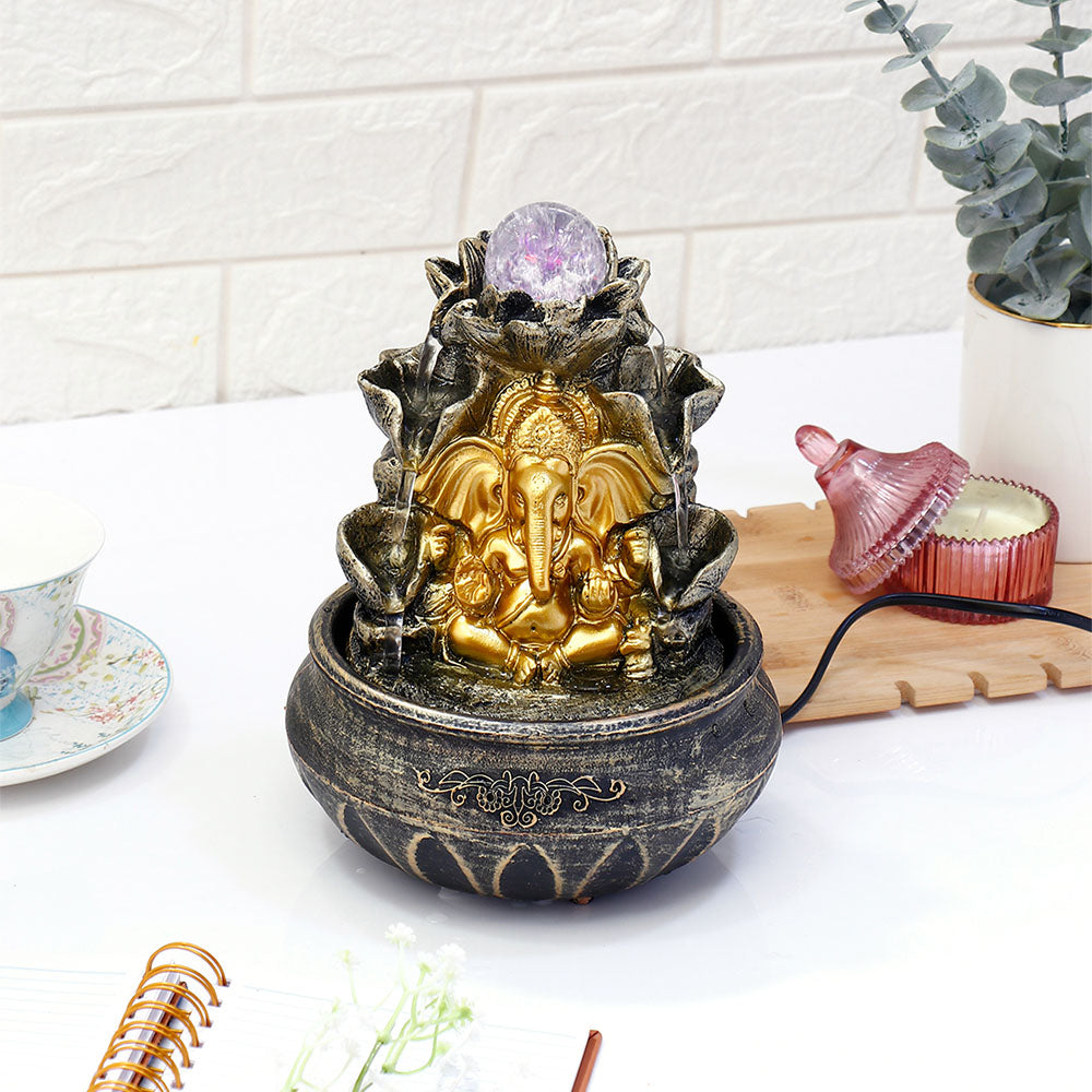 Shree Ganesha Spiritual Fountain with LED Light