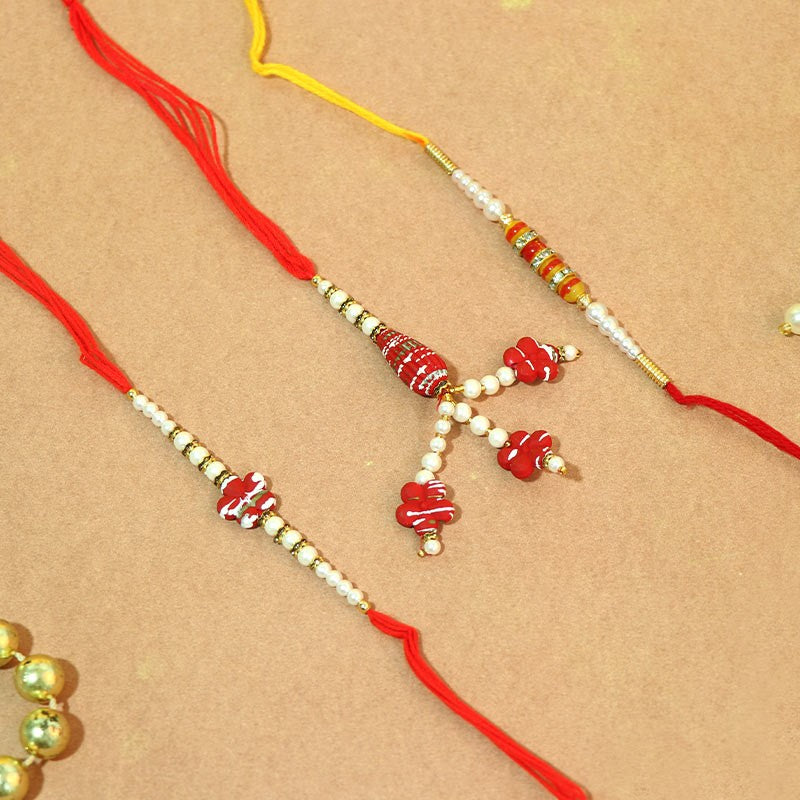 Bhaiya Bhabhi Set + Pearl Rakhi 