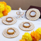 Shree Ganesha Idol with Pearl Diya Pack of 4