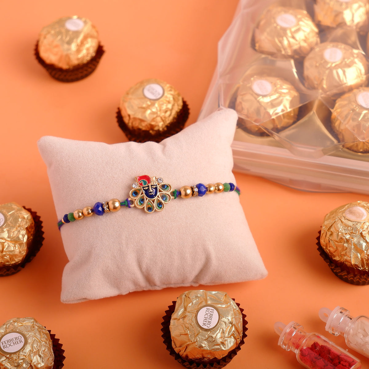 Krishna Rakhi with Ferrero Rocher Gift Box